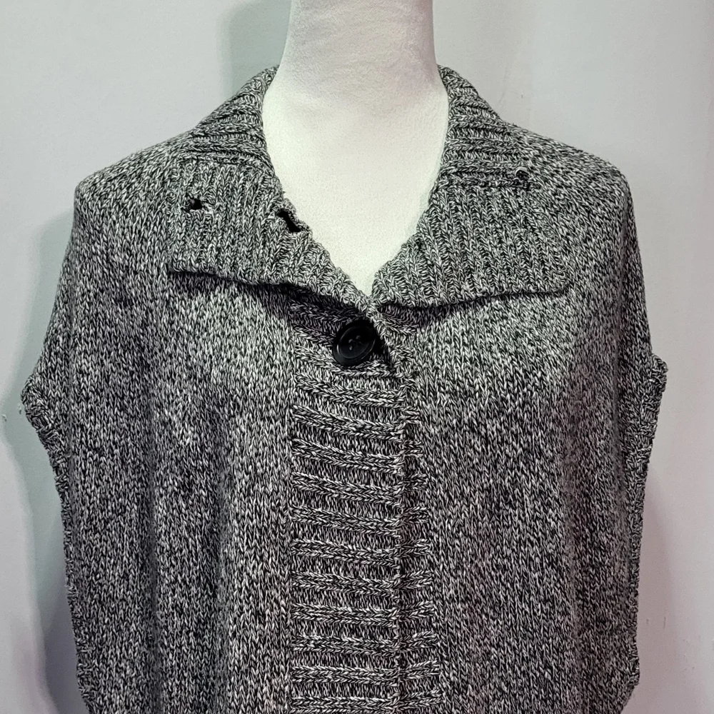 Worthington Women's Gray Turtle Neck Short Sleeve Knit Cardigan Sweater Size 1X - Picture 5 of 12